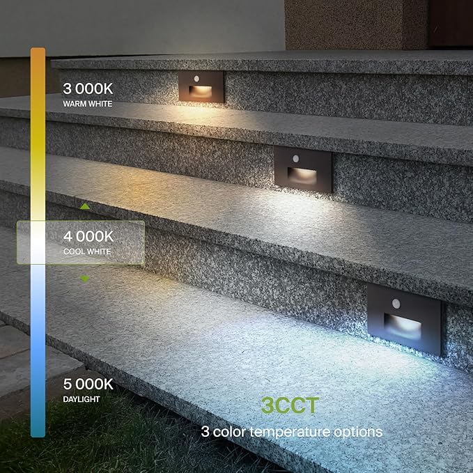ASD LED Recessed Step Light Fixture, Outdoor & Indoor Tread Lighting | 3CCT - Image 5