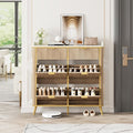 Fluted Shoe Cabinet Storage, Modern Slim Shoe Organizer Cabinet by RNLRNL