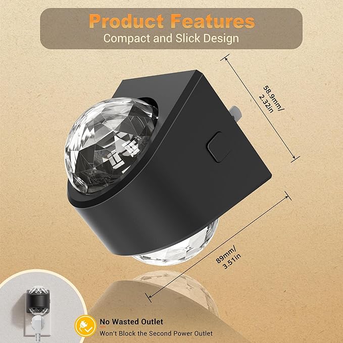 JandCase Night Lights Plug into Wall, Star Projector RGB Night Light - Image 4