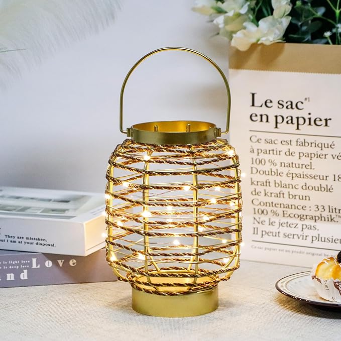 Battery Operated Table Lamp 7.7 "H Metal Cage LED Cordless Lamp - Image 4