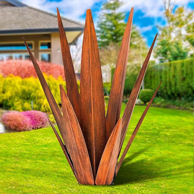 Metal Agave Plants, Tequila Rustic Sculpture, Metal Yard Art, Outdoor Lawn by KODIBO