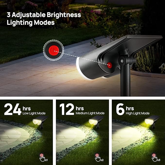 Consciot Solar Spot Lights Outdoor, 16 LEDs IP67 Waterproof, Auto On/Off - Image 2