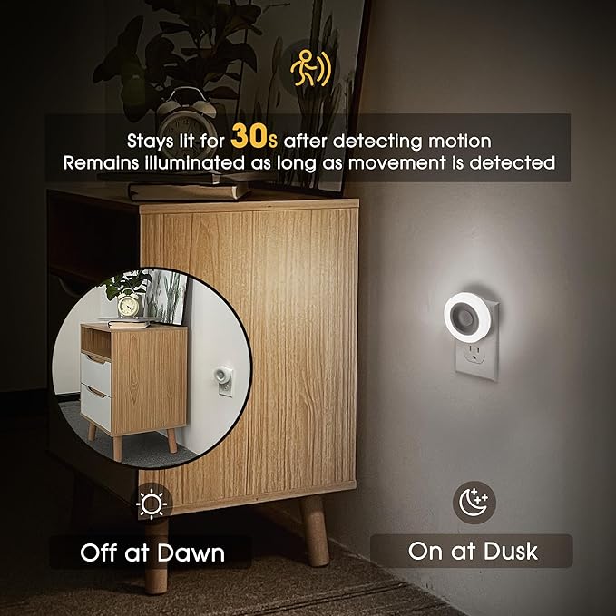 Briignite Motion Sensor Night Light, Night Lights Plug into Wall, Auto On/Off - Image 3