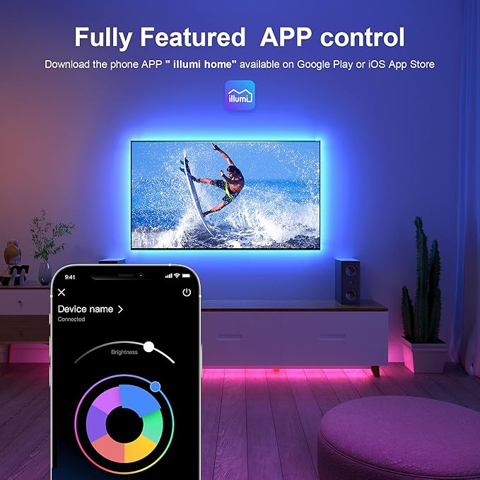 Nexillumi LED Lights for TV, 16.4 ft TV LED Backlight for 55-75 Inch, RGB LED - Image 4