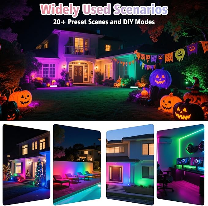T-SUN 60W RGBCW LED Wall Washer Lights, Dimmable Waterproof Music Sync Light - Image 2