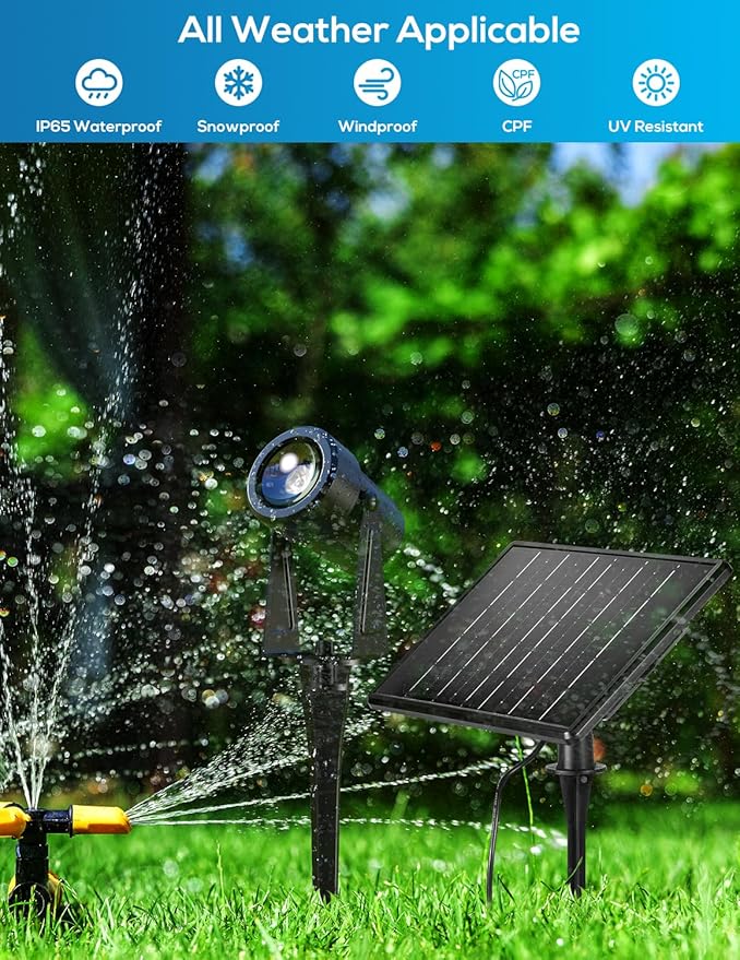 ZYAN Solar Landscape Spot Lights Outdoor 24ft Cable 6W Monocrystalline Panel & - Image 4