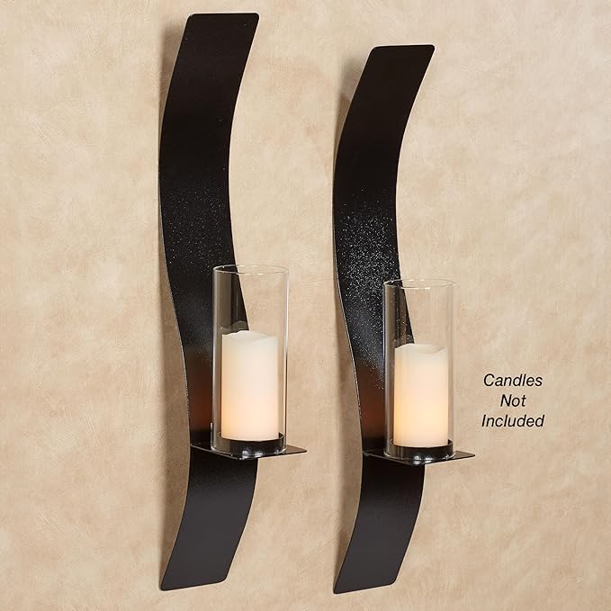 Sinuous Wall Sconce Pair Black - Image 2