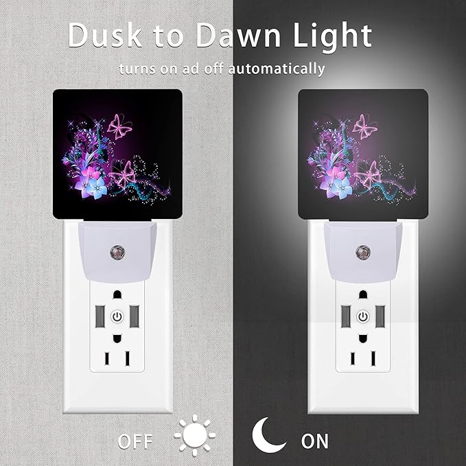 Butterfly Night Light, Fantasy Butterflies Fairy Plug in Night Lights 0.5W - Image 3