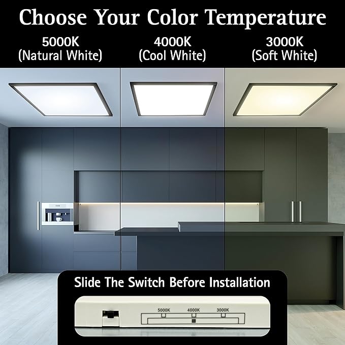 Ultralux 2x2 ft Surface Mount Ceiling Light Panel – Slim, Edge Lit, Flush Mount - Image 3