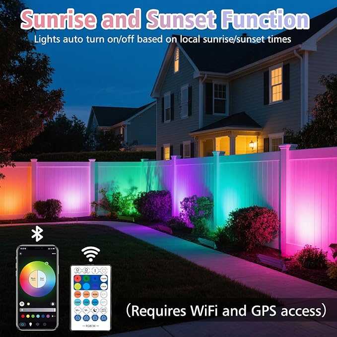 T-SUN 60W RGBCW LED Wall Washer Lights, Dimmable Waterproof Music Sync Light - Image 3