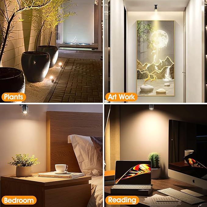 DEDC 6pcs LED Mini Spot Light, 3000K Under Cabinet Lights, Mini Spotlights - Image 8