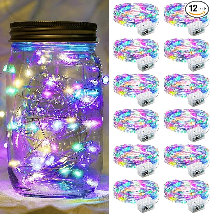 12 Pack Fairy Lights 7Ft 20 LED Twinkle String Lights 3 Modes Battery Operated by chzk