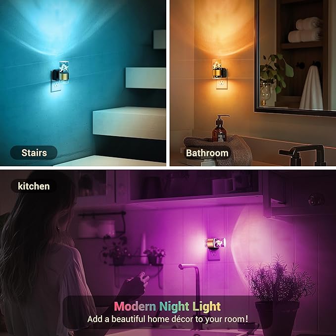 JandCase Night Lights Plug into Wall, Angel Night Light, 3000K+RGB 10-Color LED - Image 7