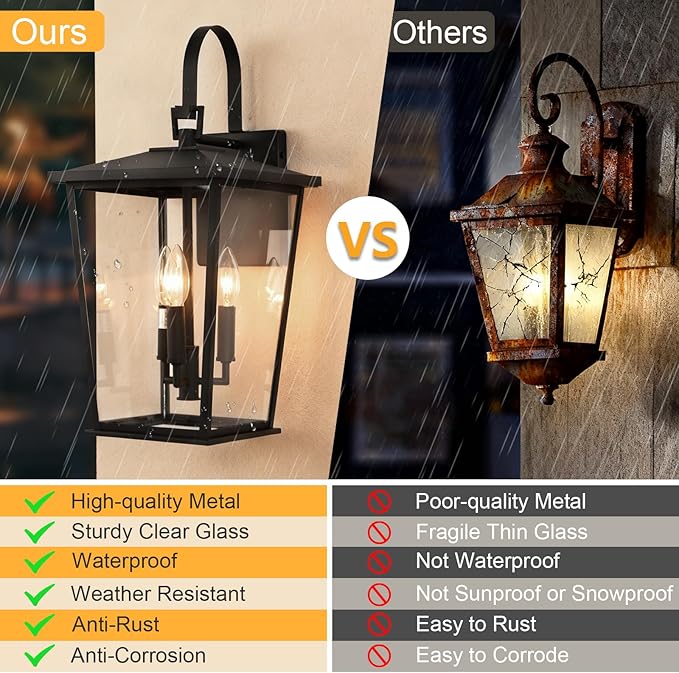 Kalium Modern Outdoor Wall Sconce Fixture 20 1/2", Matte Black, 3-Light - Image 4