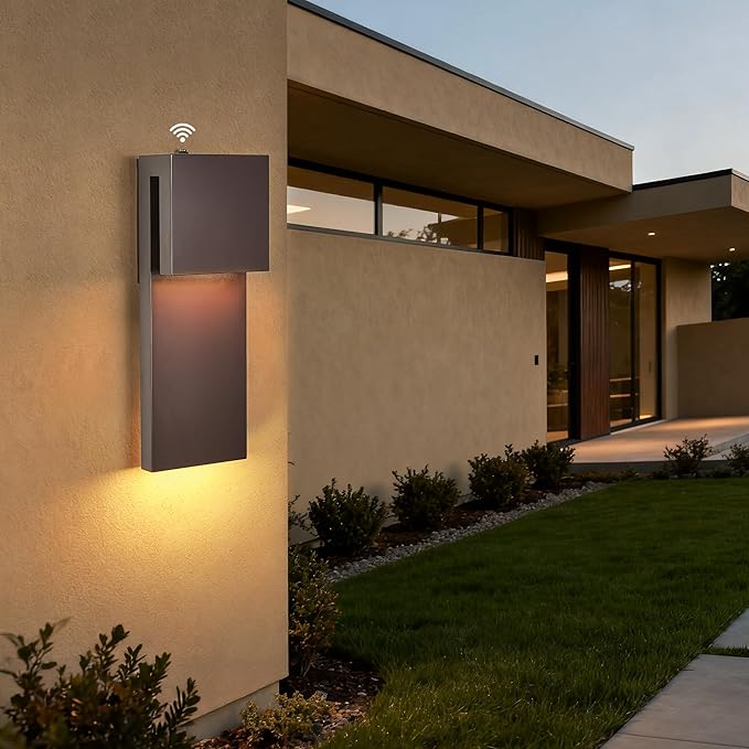 15IN Outdoor Wall Sconce Fixture, Dusk to Dawn Patio Lights, Waterproof - Image 2