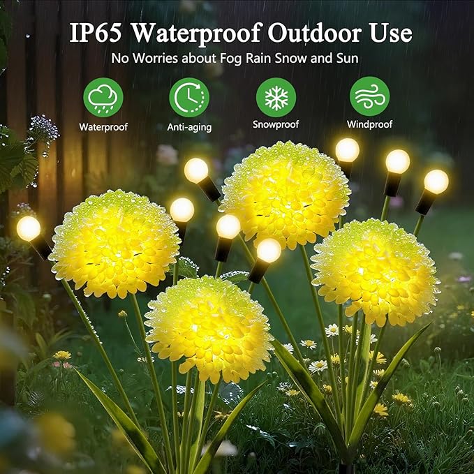 Solar Lights Outdoor Waterproof, 8 Pack Solar Firefly Swaying Lights - Image 3