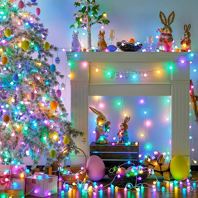 JMEXSUSS 100 LED Connectable Globe String Lights Indoor, 33ft Multicolor Fairy - Image 3