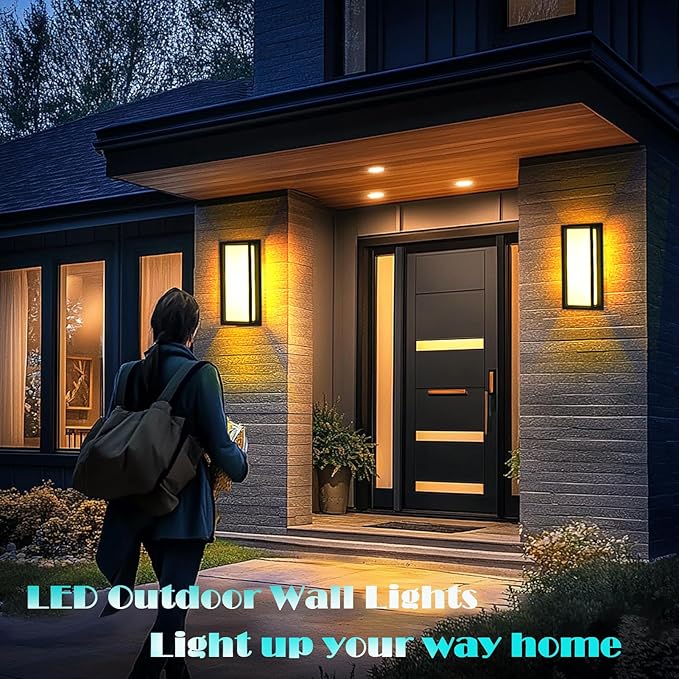 Dimmable Modern Outdoor Wall Light Fixtures, 1400LM Waterproof Porch Lights - Image 6