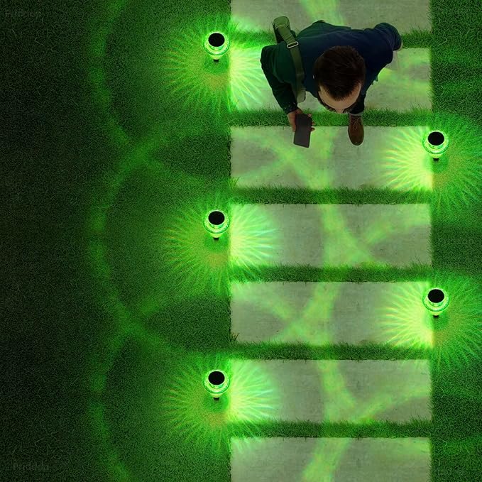 St Patricks Day Solar Lights Outdoor 8 Pack Green LED Waterproof Mushroom - Image 6