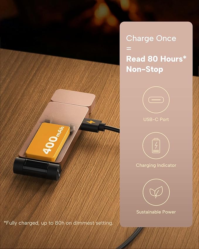 86lux Book Light, Rechargeable Clip-On LED Reading Light - Image 5