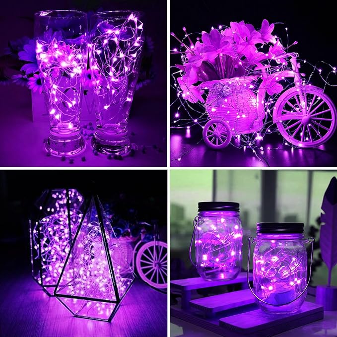 ZGWJ 100 Pack Fairy Lights Battery Operated, 7ft 20 Mini LED Fairy String - Image 7