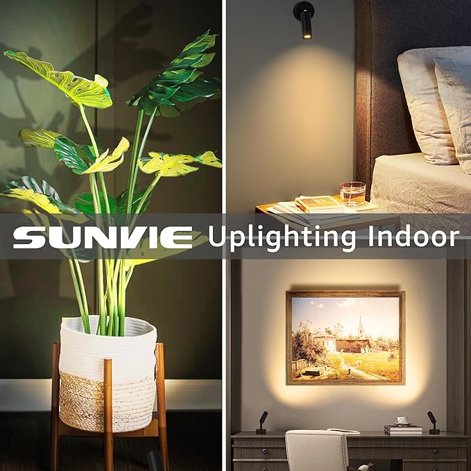 SUNVIE 2 Pack LED Spot Lights 3000K/4000K/5000K Adjustable Dimmable Floor - Image 4