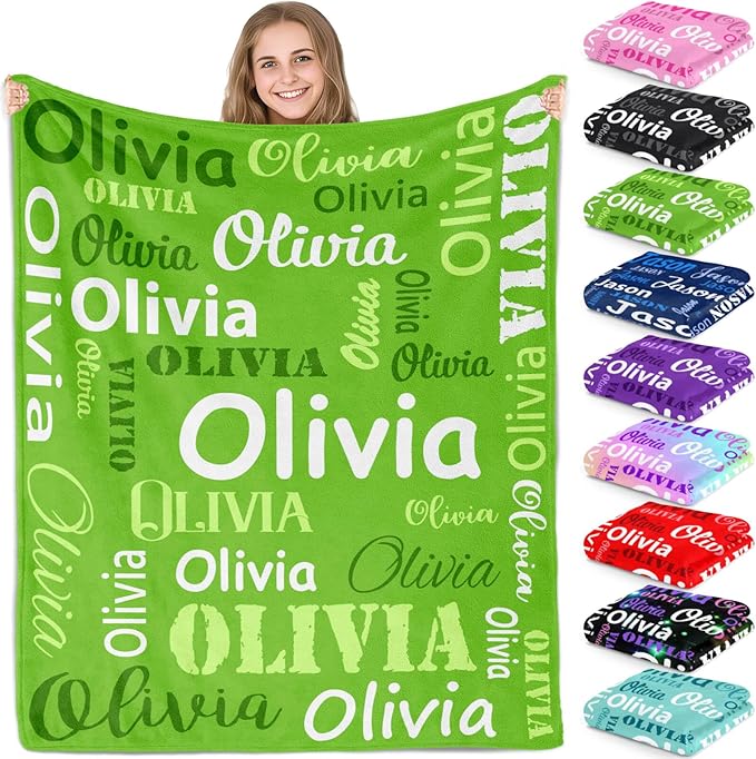 Gudina Personalized Name Blankets Custom Blanket by Gudina