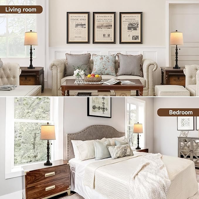 Terpsichore Lamps for Living Room Modern Farmhouse Table Lamp Bedside Reading - Image 4