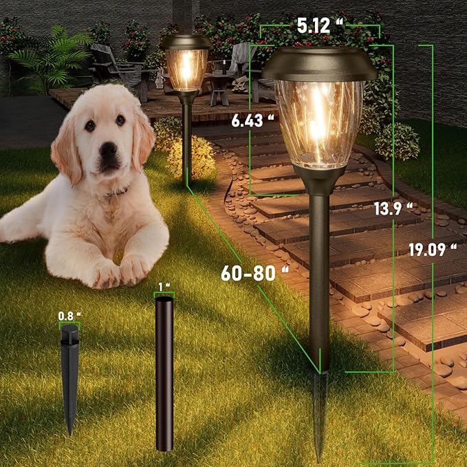 XMCOSY+ Solar Lights Pathway Outdoor - Image 4