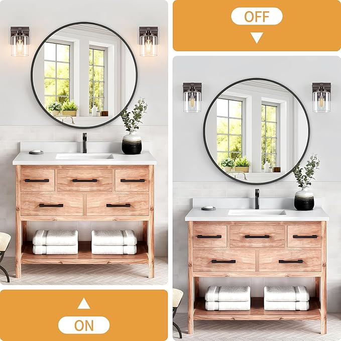 1 Light Modern Bathroom Light Fixtures Over Mirror, Bronze Finish Vanity Lights - Image 7