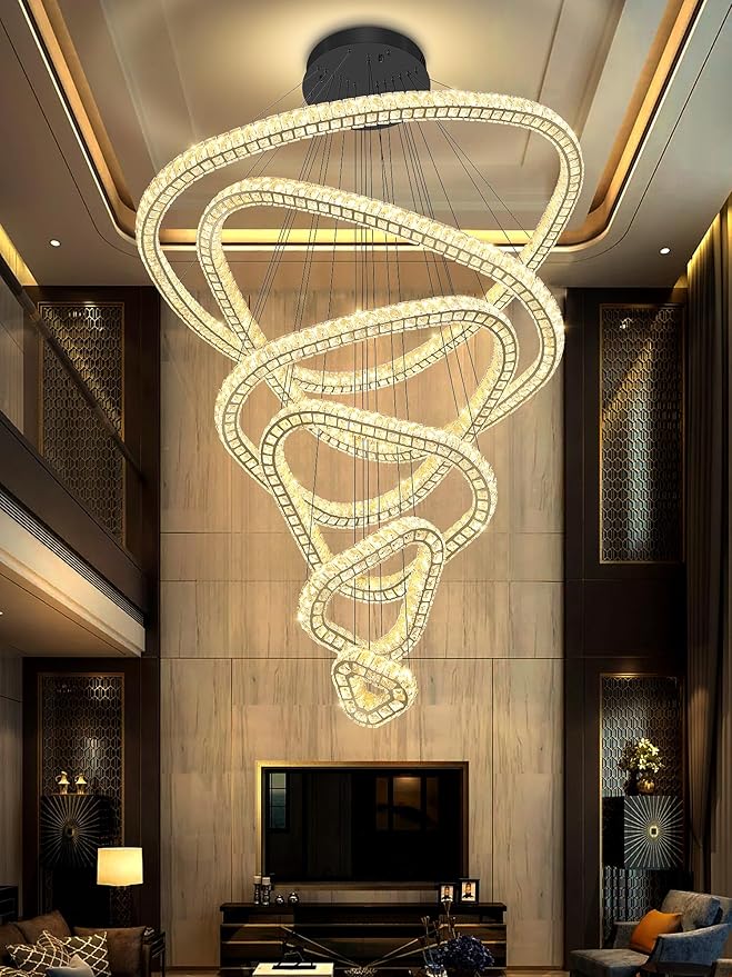 Flashing God Modern 6 Ring Crystal Chandeliers - Image 4
