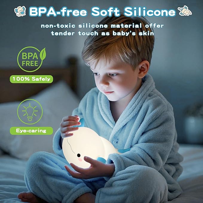 Axolotl Night Light, Cute Axolotl Lamp, Food Grade Silicone Nursery Nightlight - Image 4