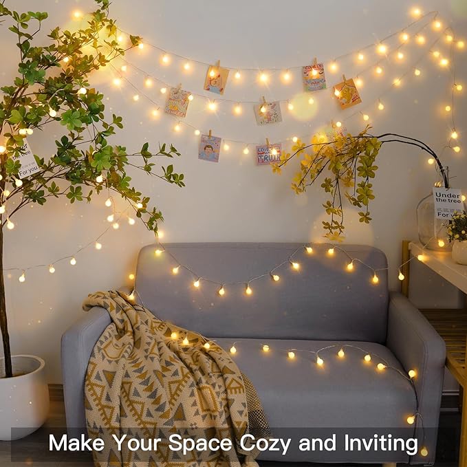 suddus Globe String Lights Battery Operated, 100 Led Battery Powered Fairy - Image 3