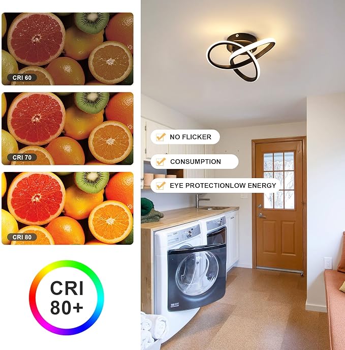 Modern LED Ceiling Light 19W Spiral Design 3000K/4500K/6500K 3 Color Modes - Image 8