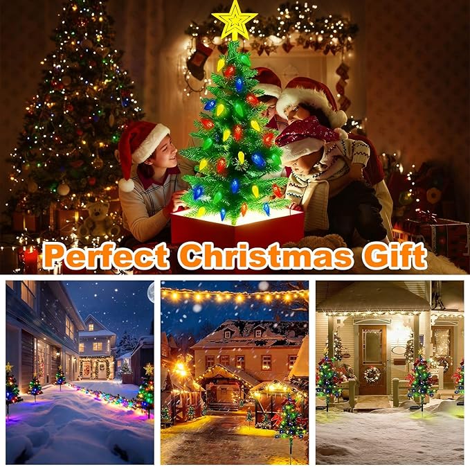 2 Pack Solar Christmas Decorations Tree Lights, Upgraded Outdoor Solar Stake - Image 8
