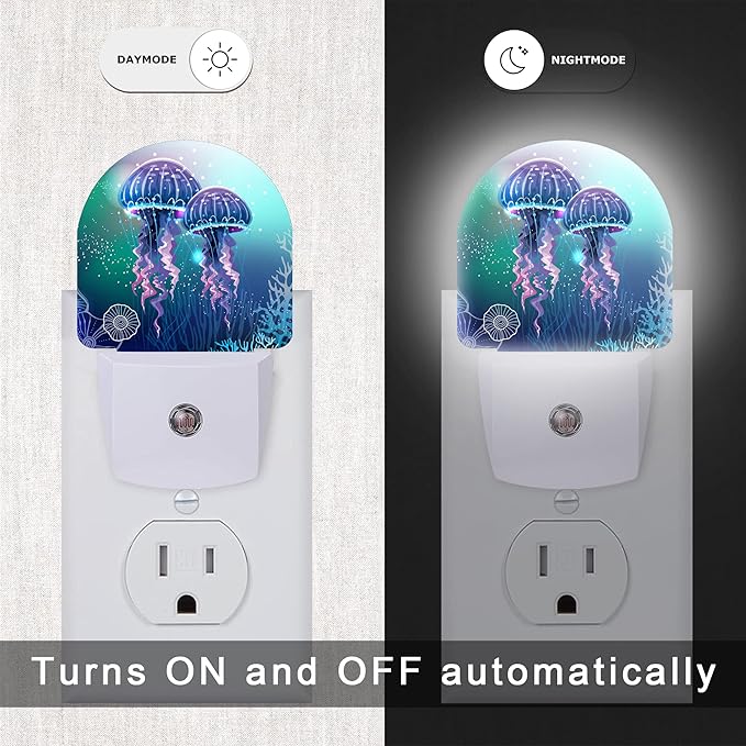 Jellyfish Night Light, Night Lights Plug into Wall, Dusk to Dawn Sensor LED - Image 4