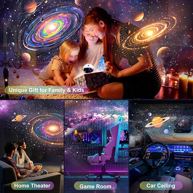 Space Galaxy Night Light Projector, Ultra-HD Astronaut Design, 12 Film Discs - Image 6