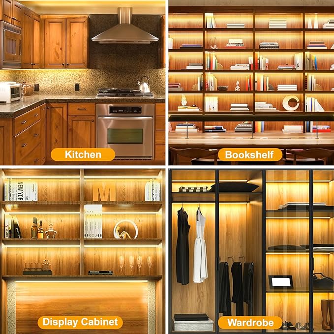 JUSJUBR Shelf Lights, Warm White 3000K, LED Under Cabinet Lights - Image 6