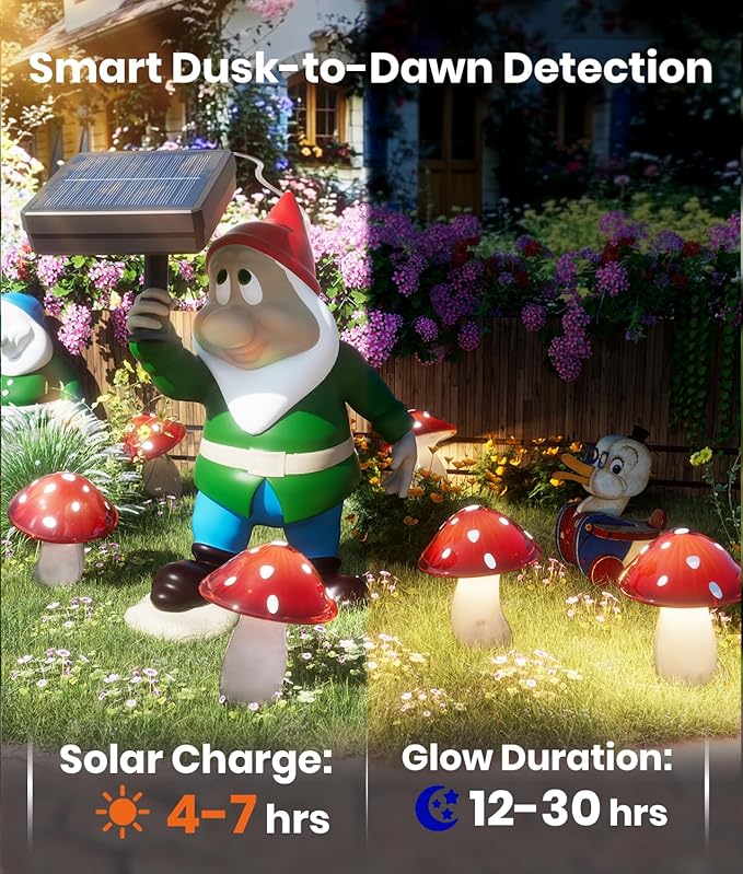Upgraded Solar Mushroom Lights Outdoor, 18 Pack Garden Stake Light - Image 5