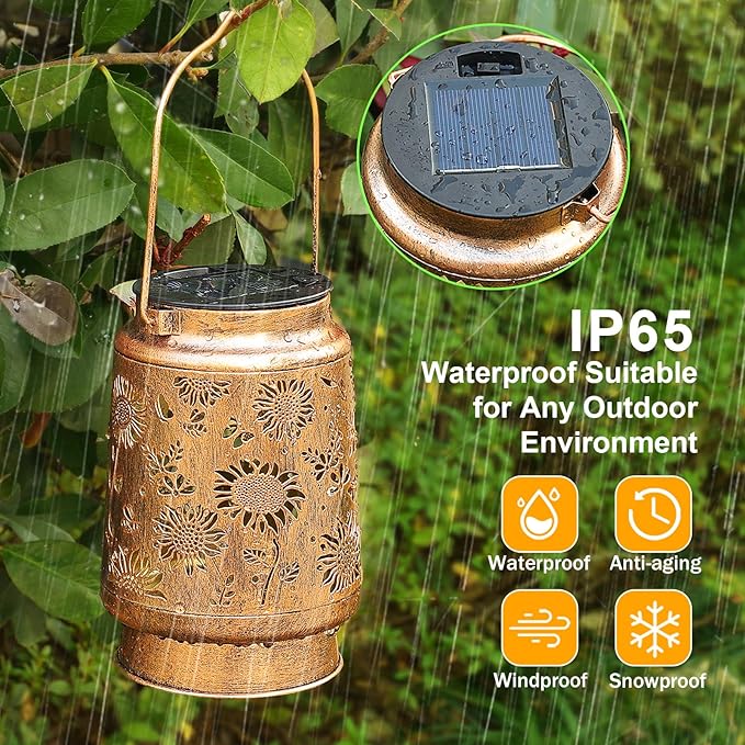 2 Pack Sunflower Solar Lanterns Garden Decor, Christmas Gifts - Image 8