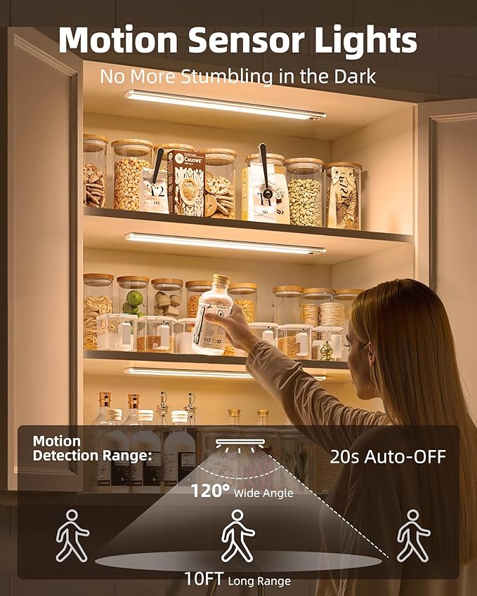 EZVALO Under Cabinet Lights, 14.5'' Motion Sensor Light Indoor Dimmable - Image 2