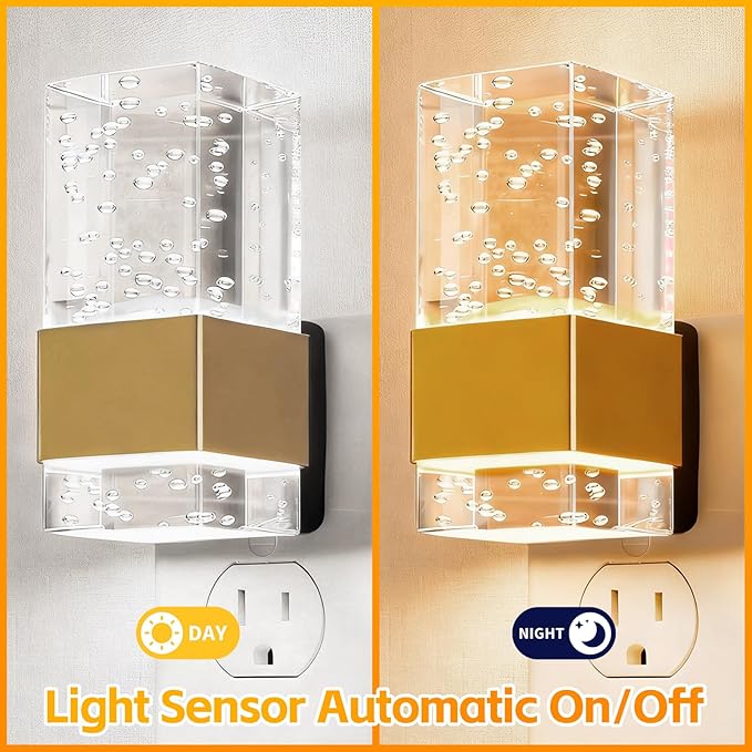 LED Night Light with Bubble Acrylic Design, Dusk to Dawn Sensor, 3 Color - Image 3