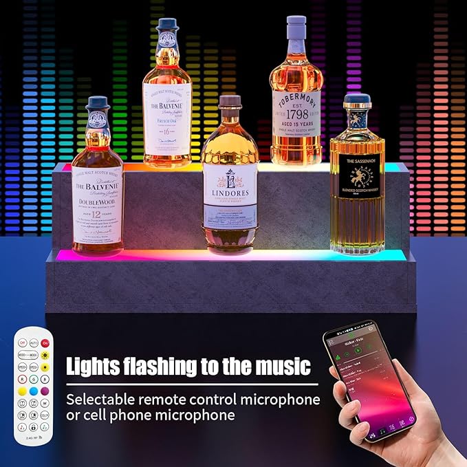 LED Lighted Bar Shelves, 20 Inch Bar Display Shelf, Liquor Bottle Display Shelf - Image 3