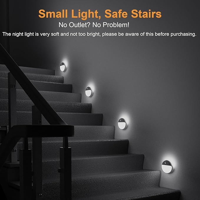 2 Pack Battery Night Light, Toilet Lights, 2.6" Small Motion Senor Light - Image 2