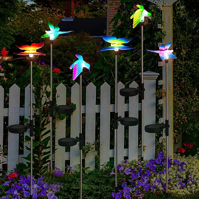EiGreen 6 Pack Solar Garden Stake Lights Outdoor, Yard Figurine Stake Light - Image 2