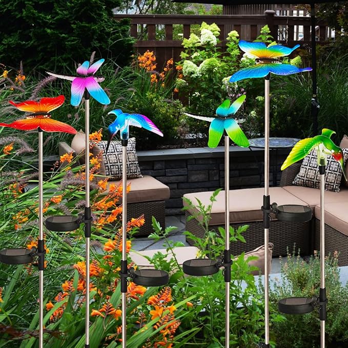 EiGreen 6 Pack Solar Garden Stake Lights Outdoor, Yard Figurine Stake Light - Image 7