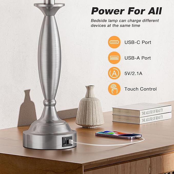 Lamps for Bedrooms Set of 2 - Image 3