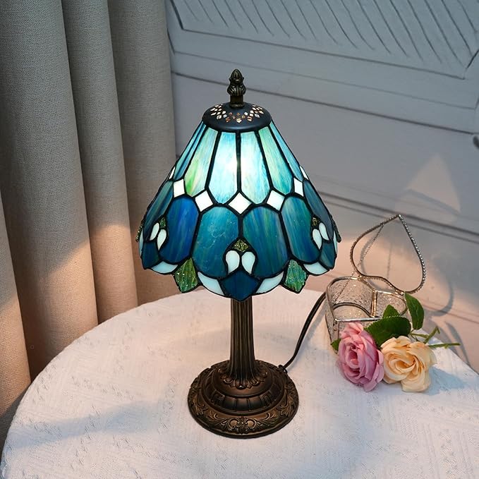 Tiffany Lamp Bedside Table Lamp-Nightstand, Stained Glass Lamp - Image 8