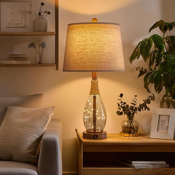 OYEARS Wood-Like Bedside Table Lamp - Image 6