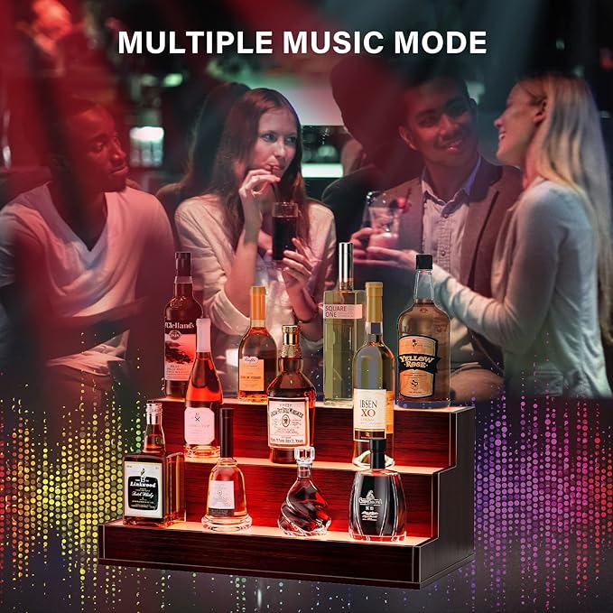 LED Lighted Liquor Bottle Display Shelf, 24 Inch Bar Display Shelf - Image 6